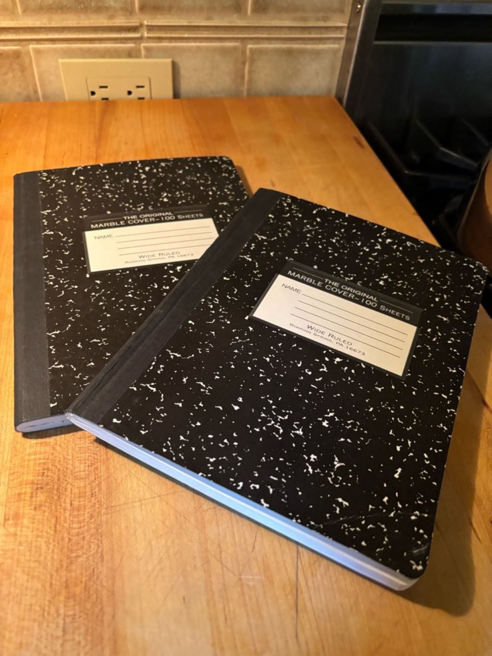 Black Marble Composition Notebooks - Pack of 2